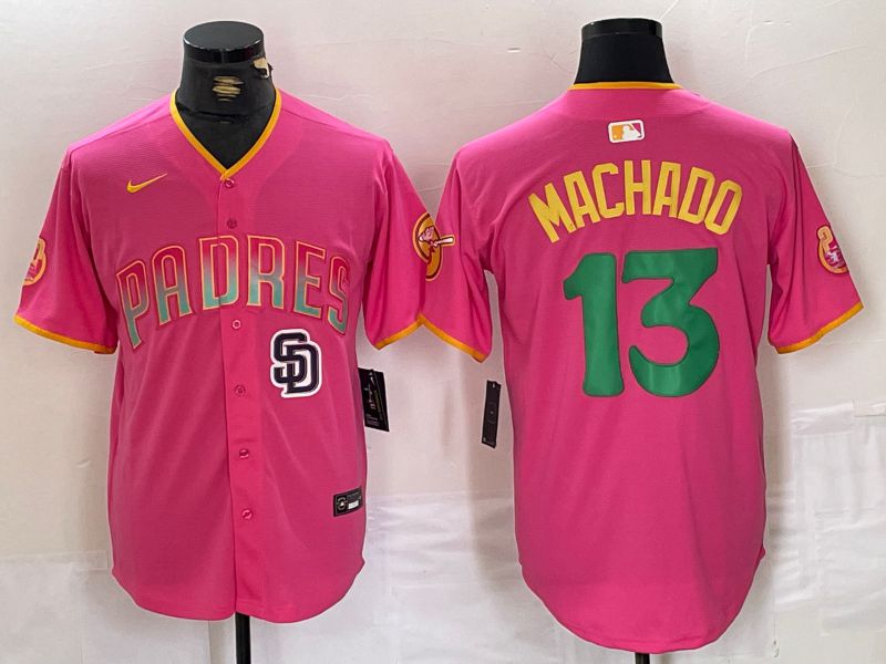 Men San Diego Padres #13 Machado Pink Jointly 2024 Nike MLB Jersey style 8